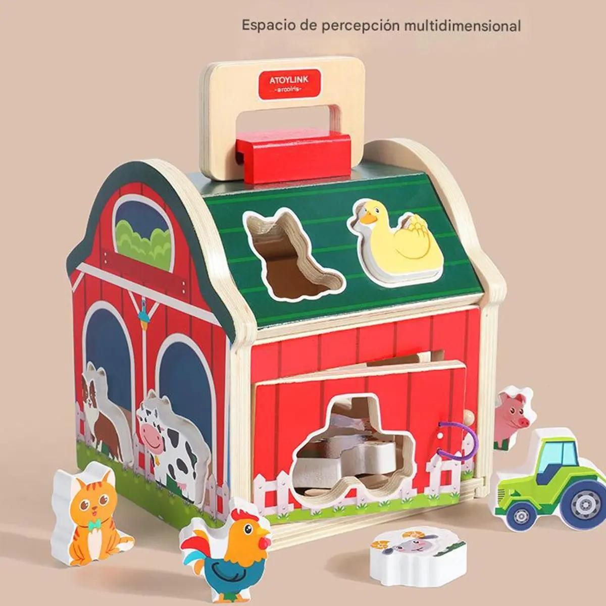 GENERICO - Juguete de madera didáctico con animales de granja