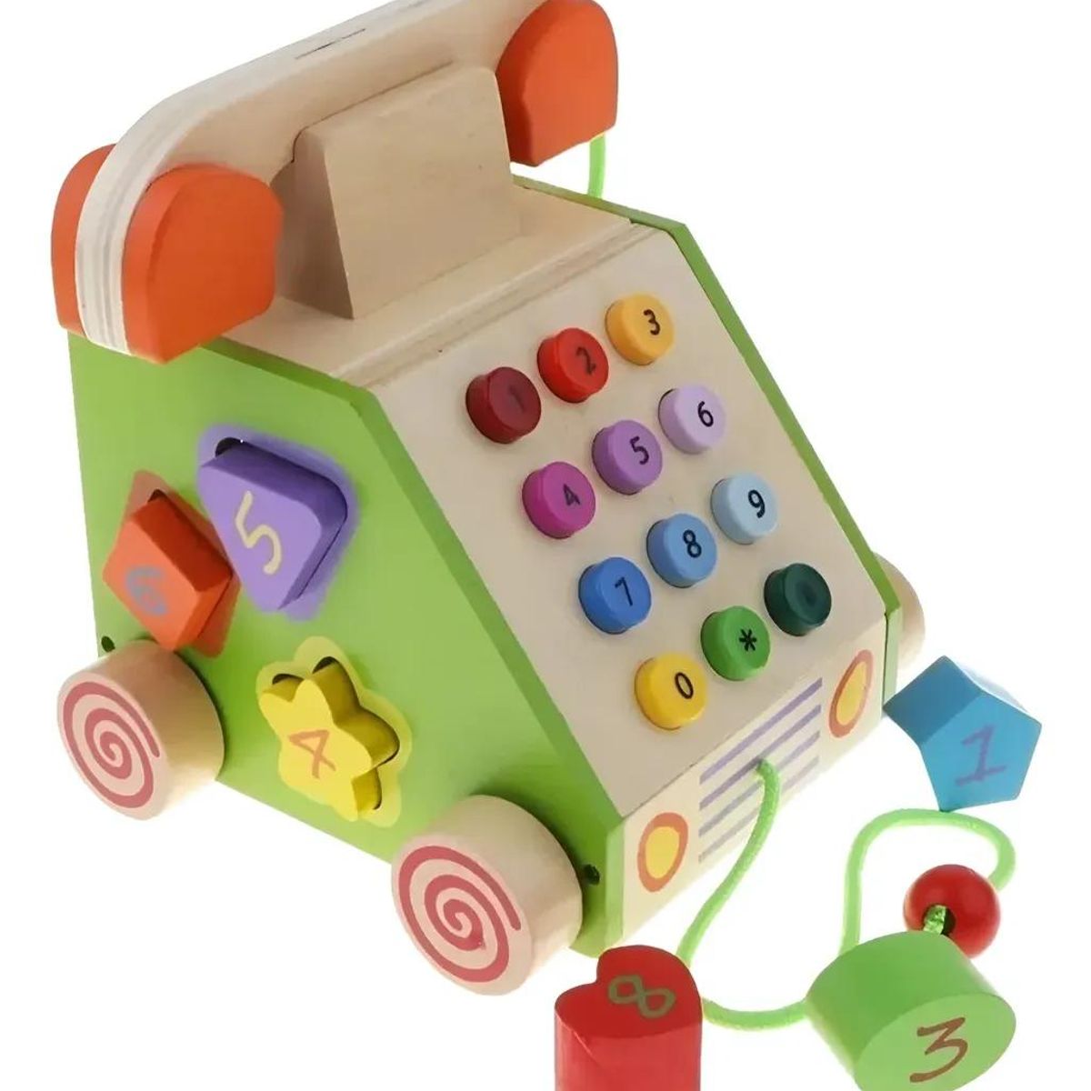 GENERICO - Teléfono Didáctico de Madera para Niños
