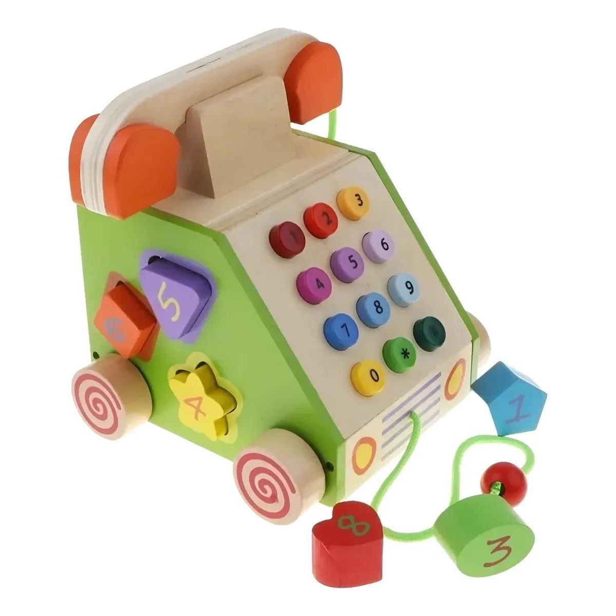 GENERICO - Teléfono Didáctico de Madera para Niños