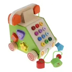 GENERICO - Teléfono Didáctico de Madera para Niños