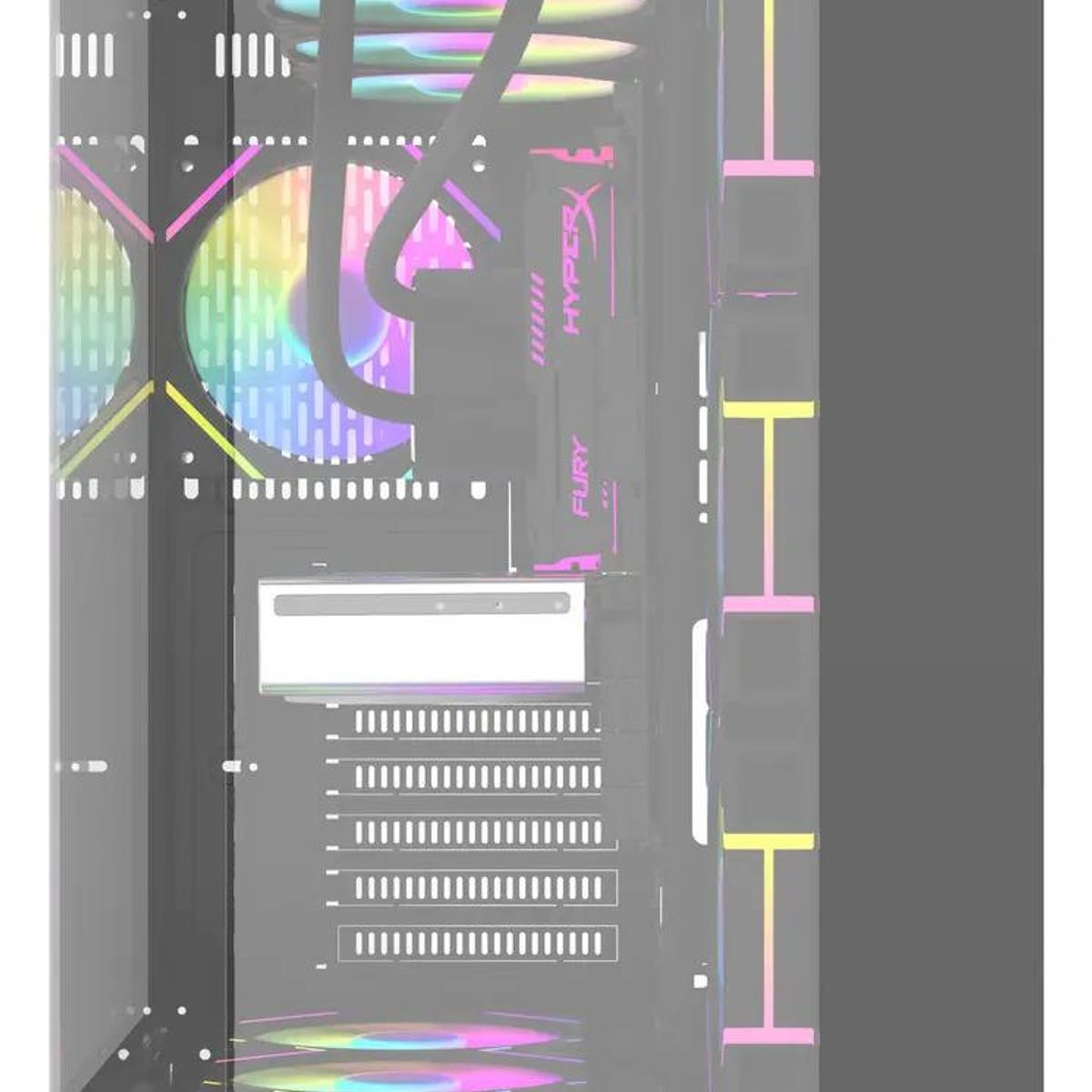 GENERICO - Gabinete Mid Tower FT418 Pro Negro con Triple Vidrio