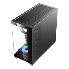 GENERICO - Gabinete PC con 6 ventiladores ARGB y diseño L17 negro