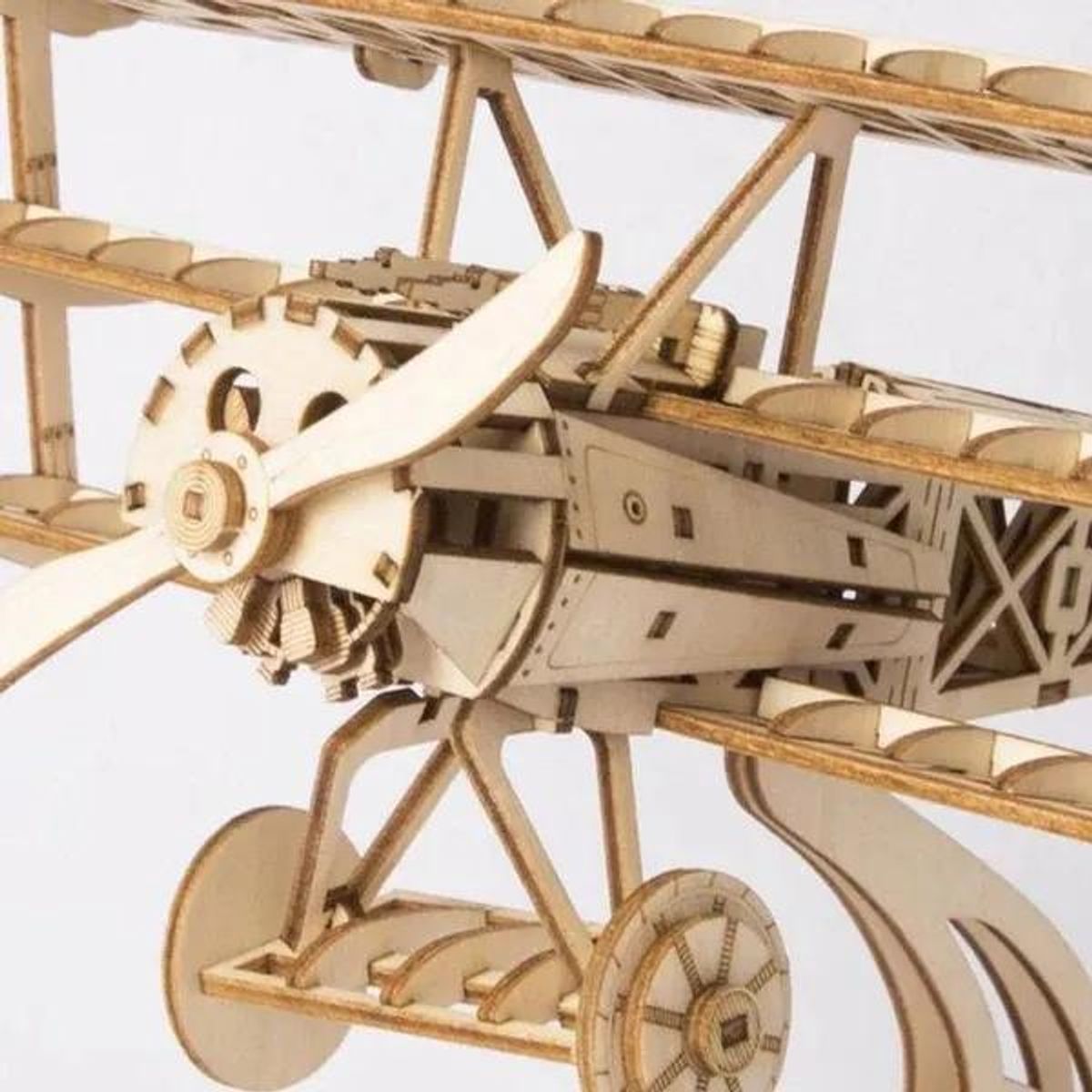 GENERICO - Rompecabezas 3D Maqueta de Madera Avión Biplano