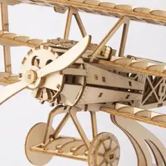 GENERICO - Rompecabezas 3D Maqueta de Madera Avión Biplano