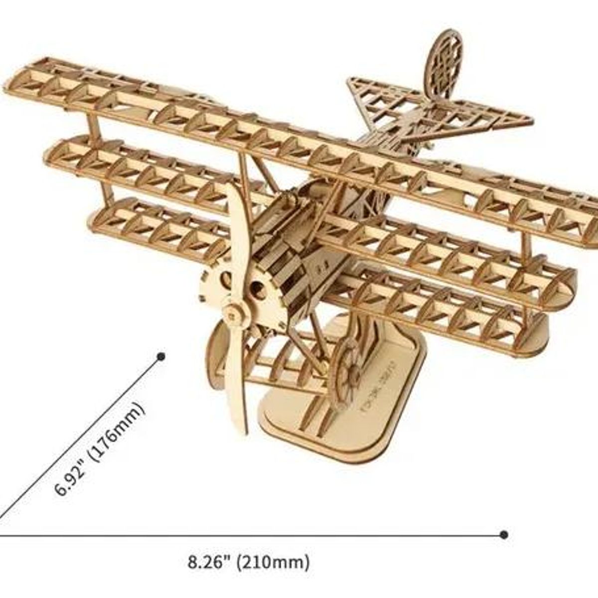 GENERICO - Rompecabezas 3D Maqueta de Madera Avión Biplano