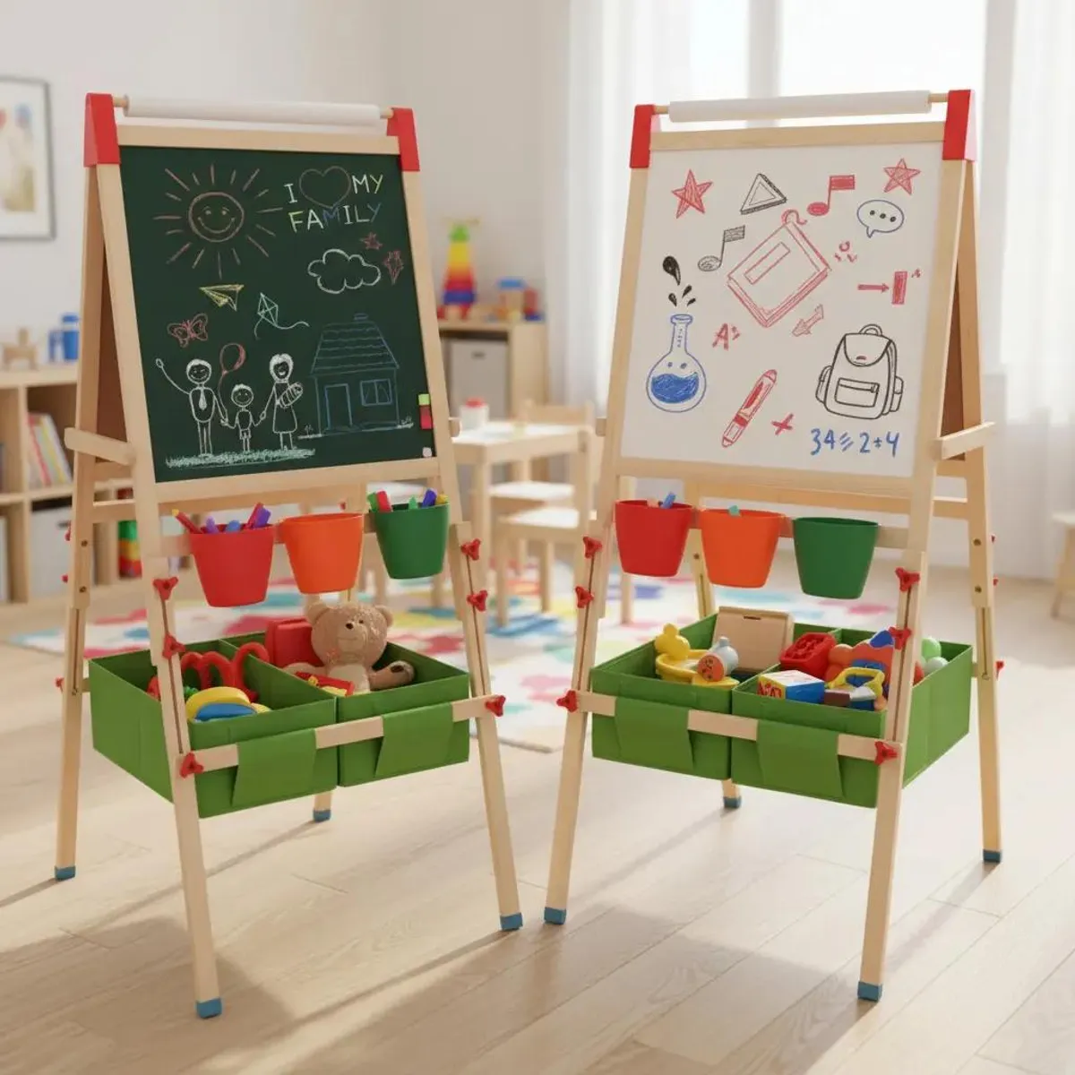 GENERICO - Pizarra Doble Infantil para Aprendizaje Montessori