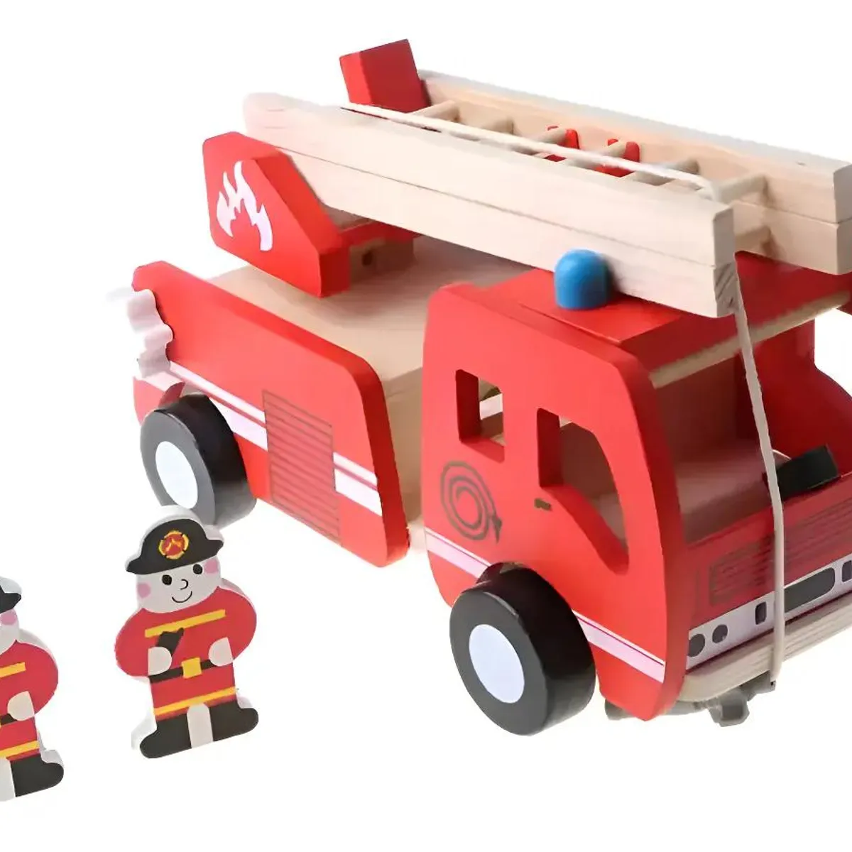 GENERICO - Carro de Bomberos de Madera Didáctico para Niños