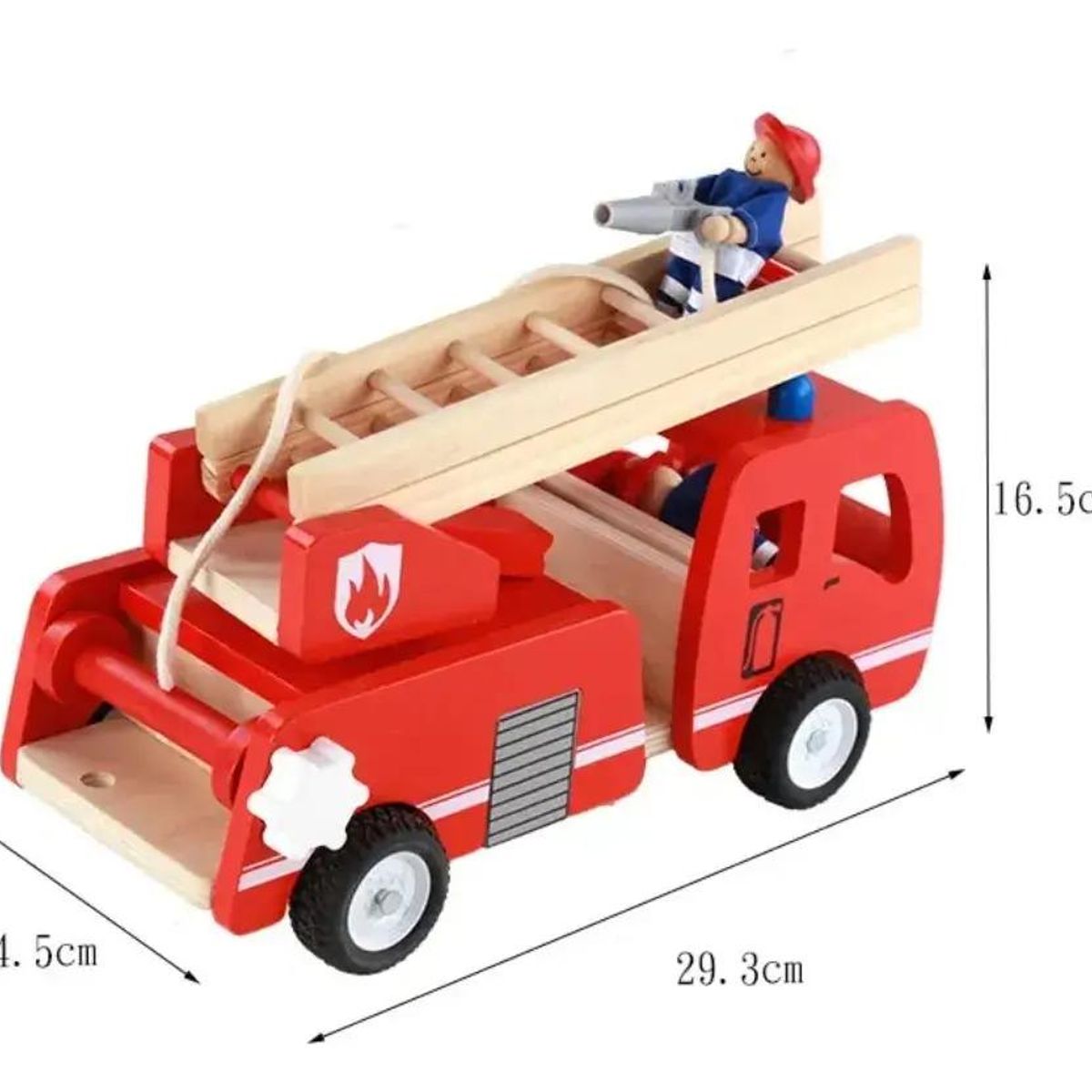 GENERICO - Carro de Bomberos de Madera Didáctico para Niños