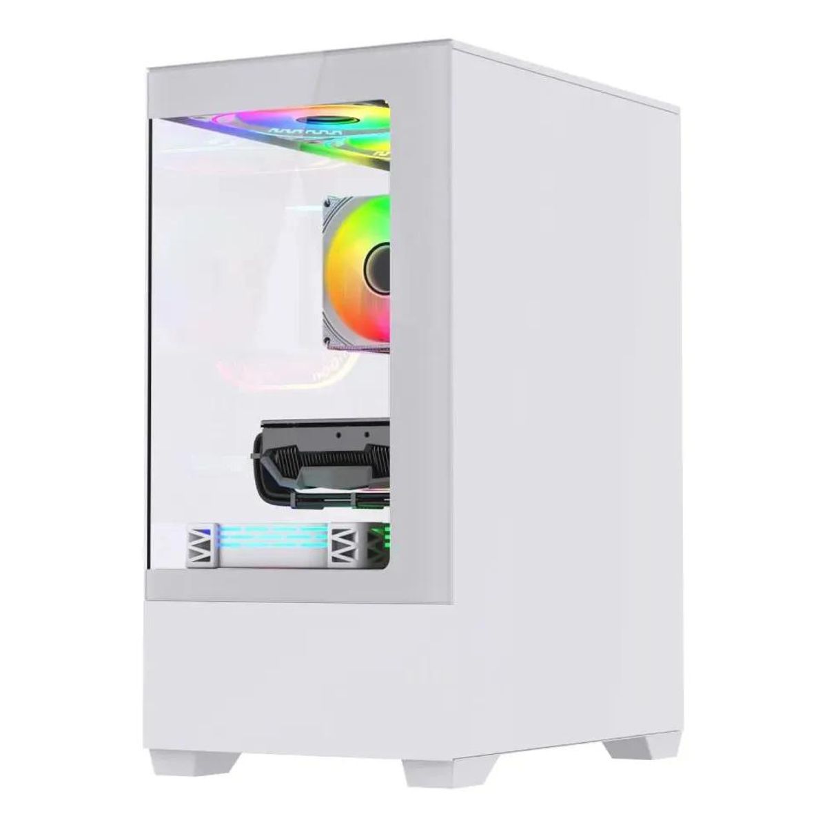 GENERICO - Gabinete Exodia Prisma 200 Blanco Micro-ATX con 3 Ventil