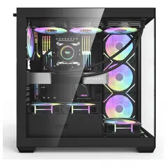 GENERICO - Gabinete ATX Darkflash DS900 con vidrio templado negro