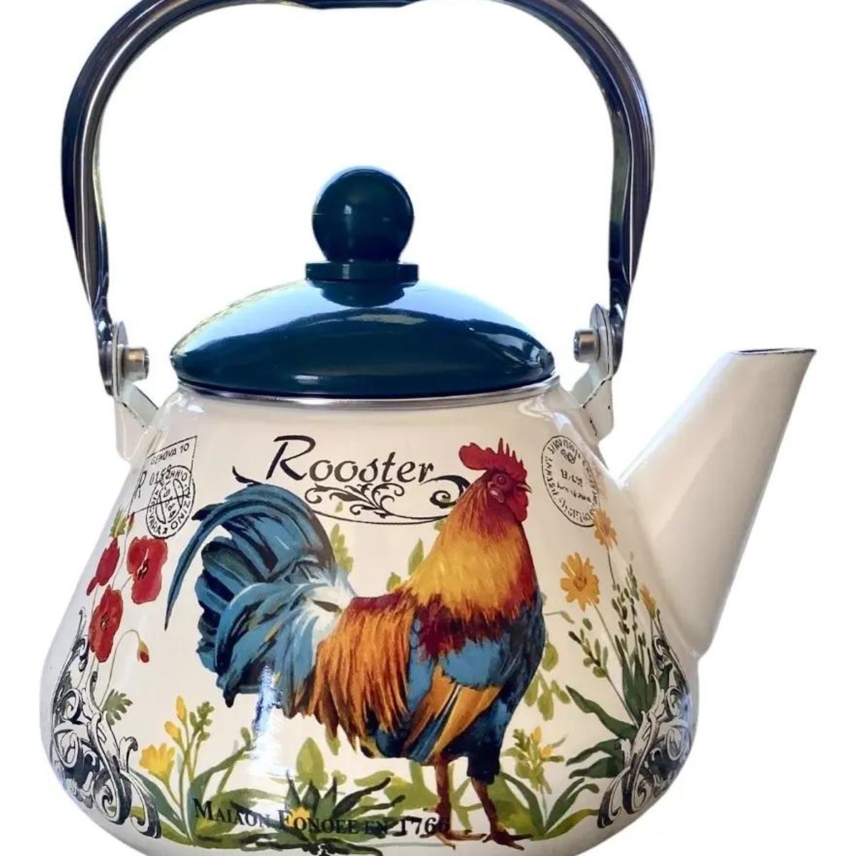 GENERICO - Tetera Vintage Enlozada 1,5 Lts Rooster