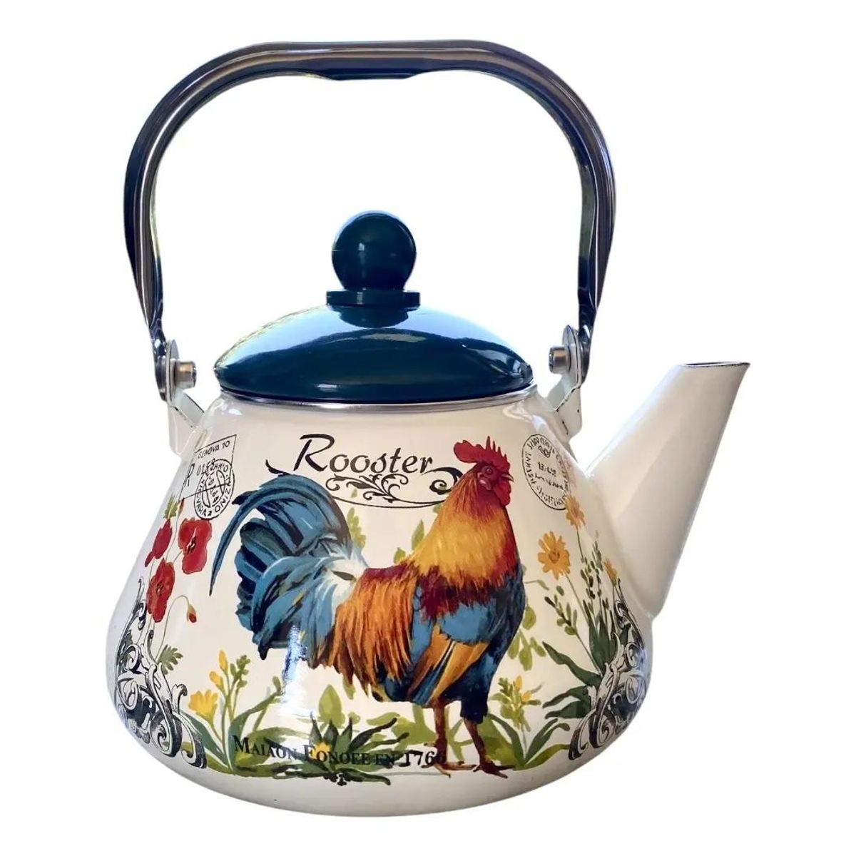 GENERICO - Tetera Vintage Enlozada 1,5 Lts Rooster