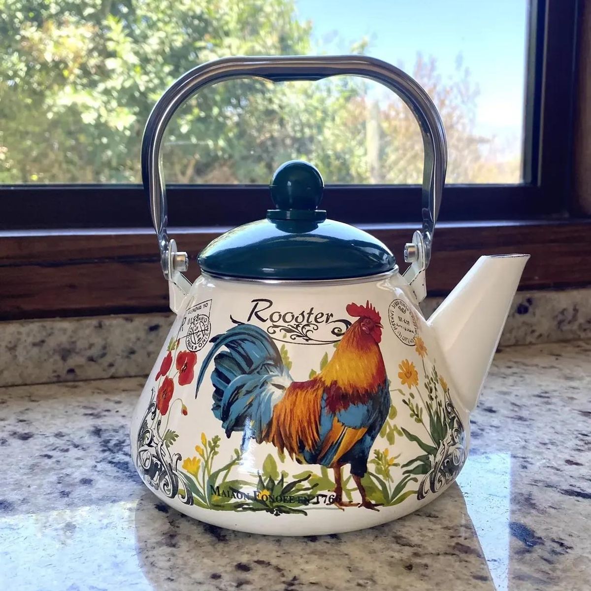 GENERICO - Tetera Vintage Enlozada 1,5 Lts Rooster