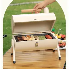 GENERICO - Barbacoa de carbón plegable portátil para camping