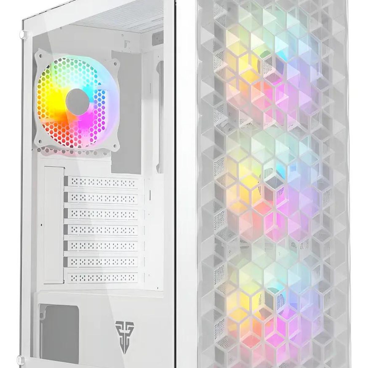GENERICO - Gabinete ATX Blanco con Vidrio Templado y RGB