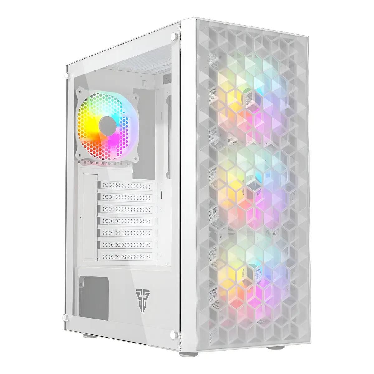 GENERICO - Gabinete ATX Blanco con Vidrio Templado y RGB