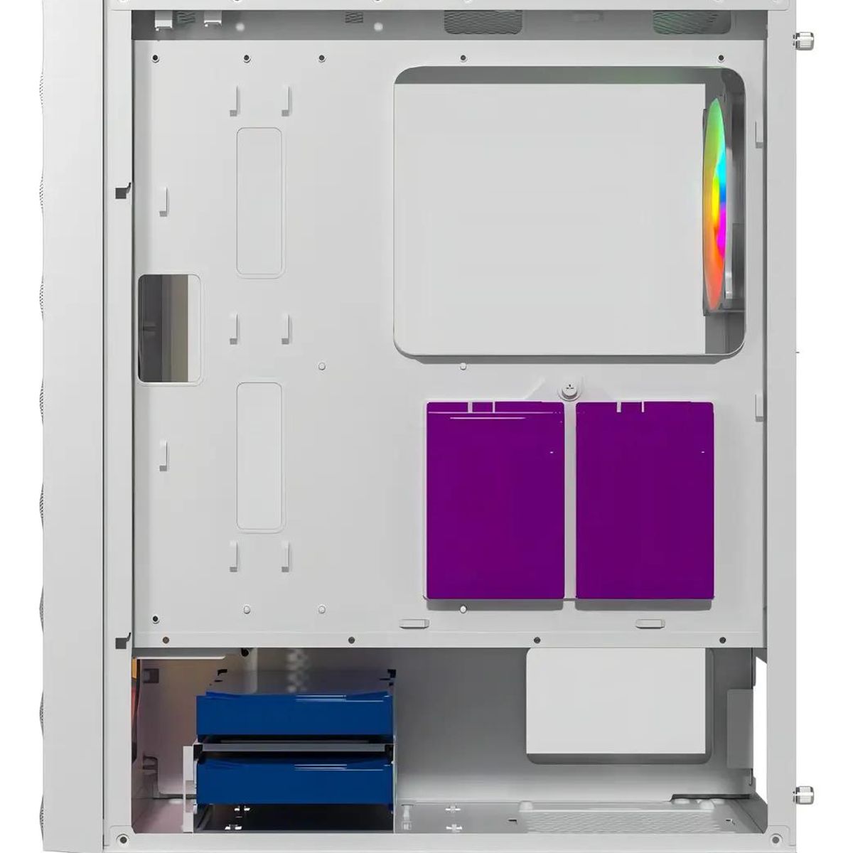 GENERICO - Gabinete ATX Blanco con Vidrio Templado y RGB