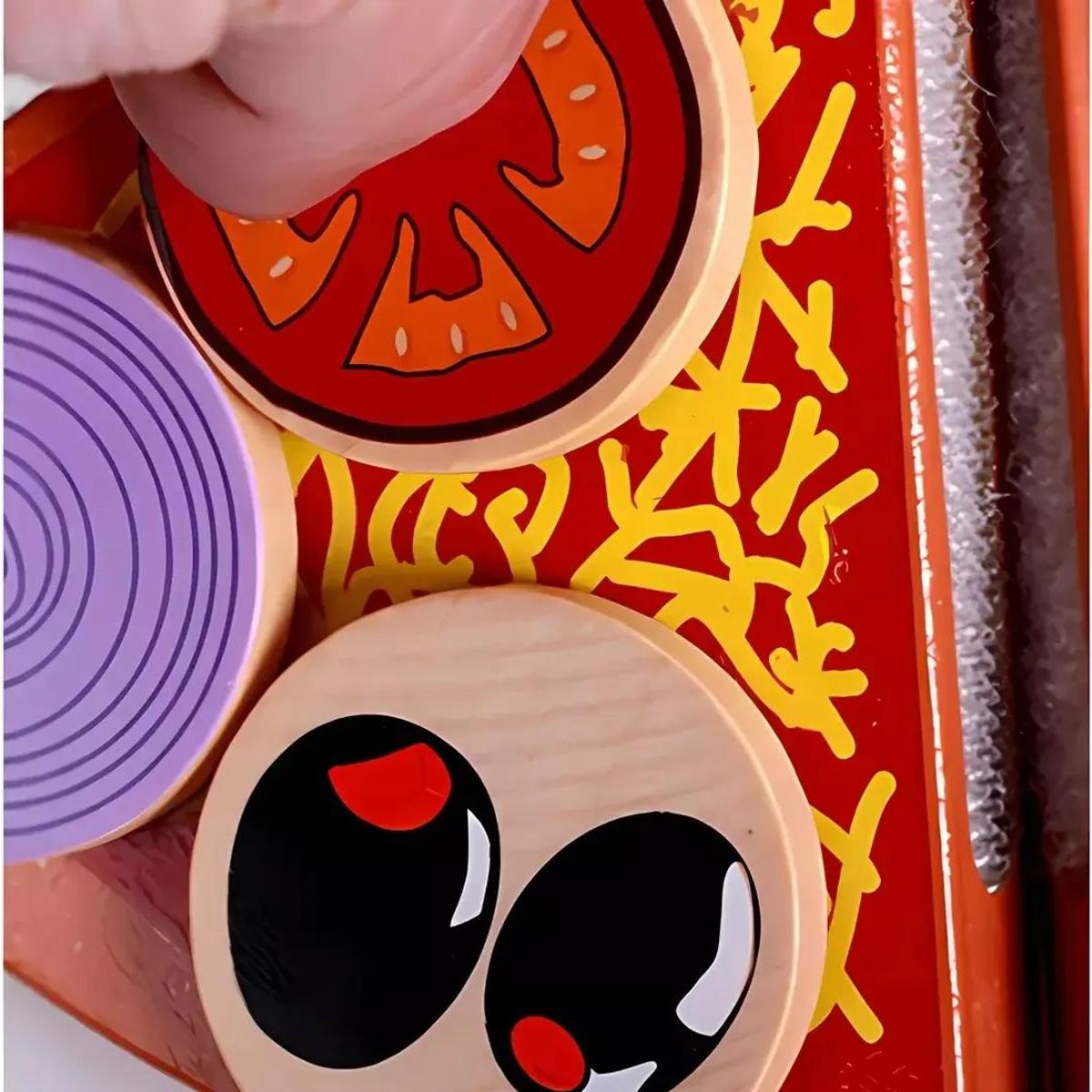 GENERICO - Juego Infantil Pizza de Madera con Ingredientes