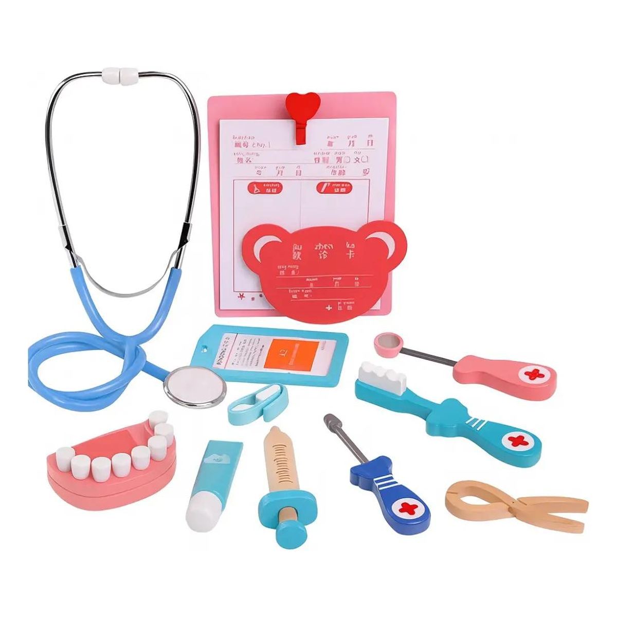 GENERICO - Kit Didáctico Infantil Dentista de Madera