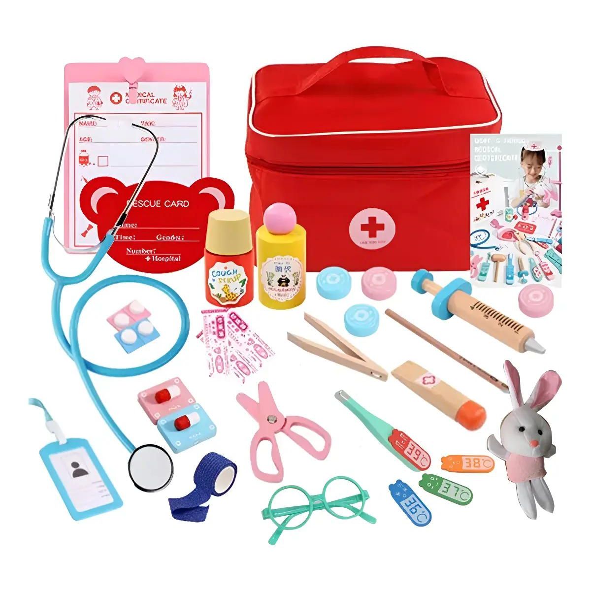 GENERICO - Set de Doctor de Madera para Niños Juego Educativo