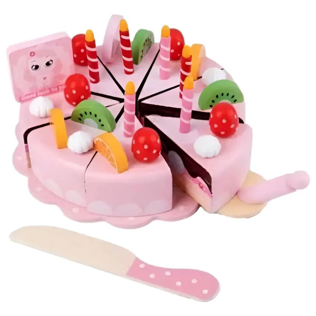 GENERICO - Juguete Torta de Cumpleaños de Madera con Velcro