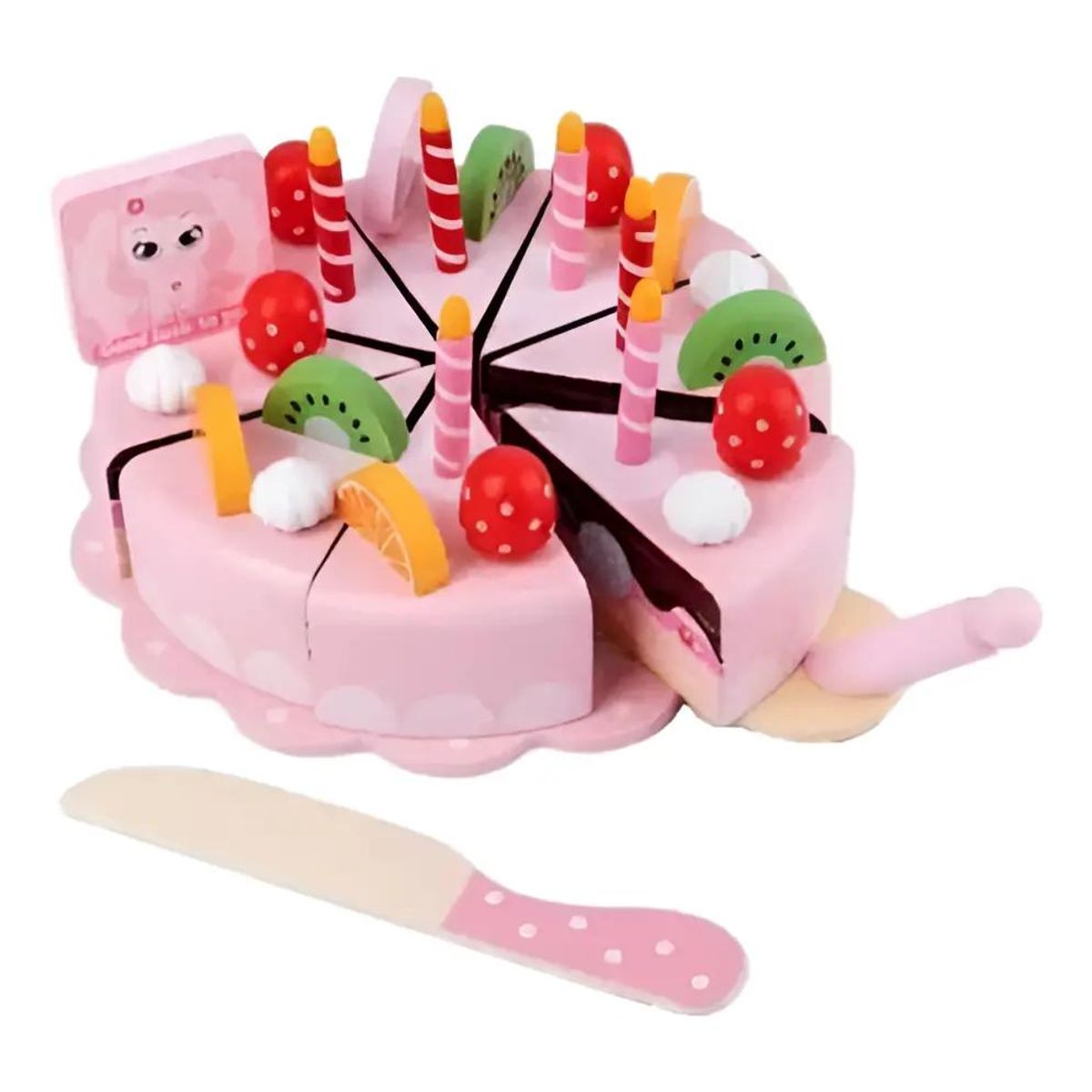 GENERICO - Juguete Torta de Cumpleaños de Madera con Velcro