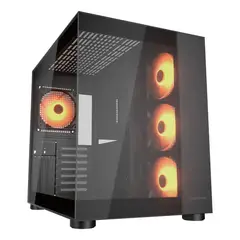 GENERICO - Gabinete Gamer con 4 Ventiladores ARGB y Diseño Negro