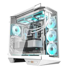 GENERICO - Gabinete ATX con vista 330° y 4 ventiladores ARGB