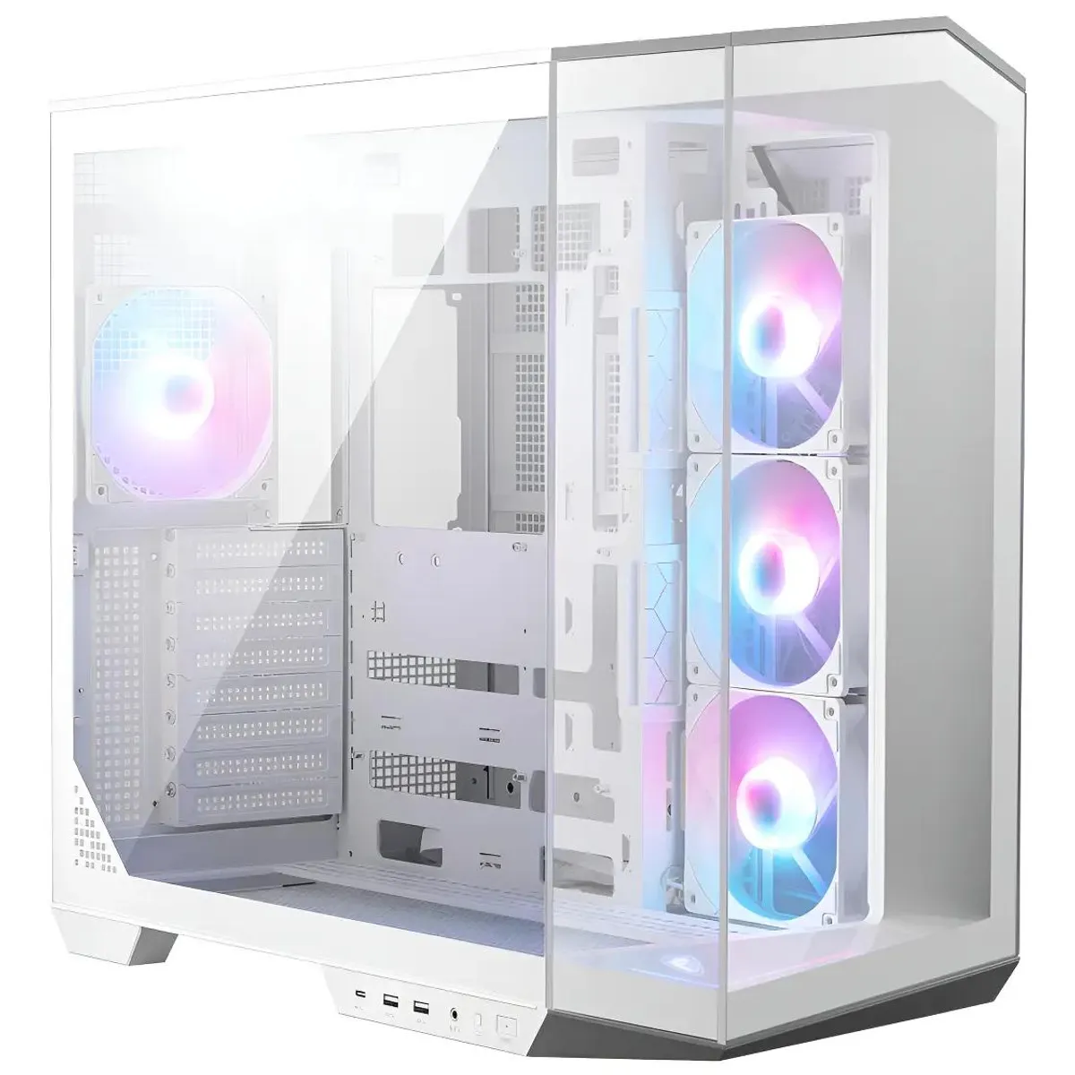 GENERICO - Gabinete Gamer ATX Blanco con 4 Ventiladores y USB-C