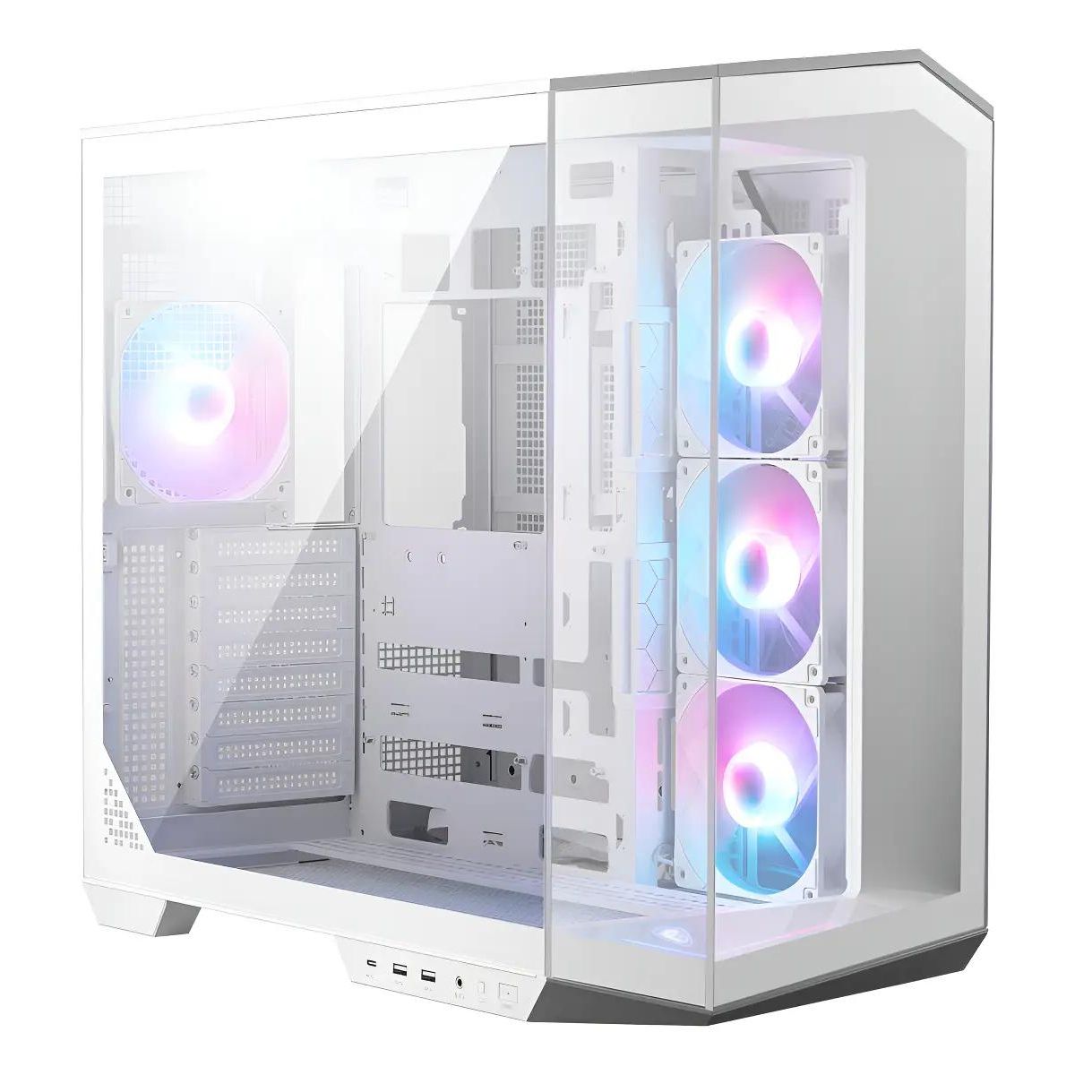 GENERICO - Gabinete Gamer ATX Blanco con 4 Ventiladores y USB-C