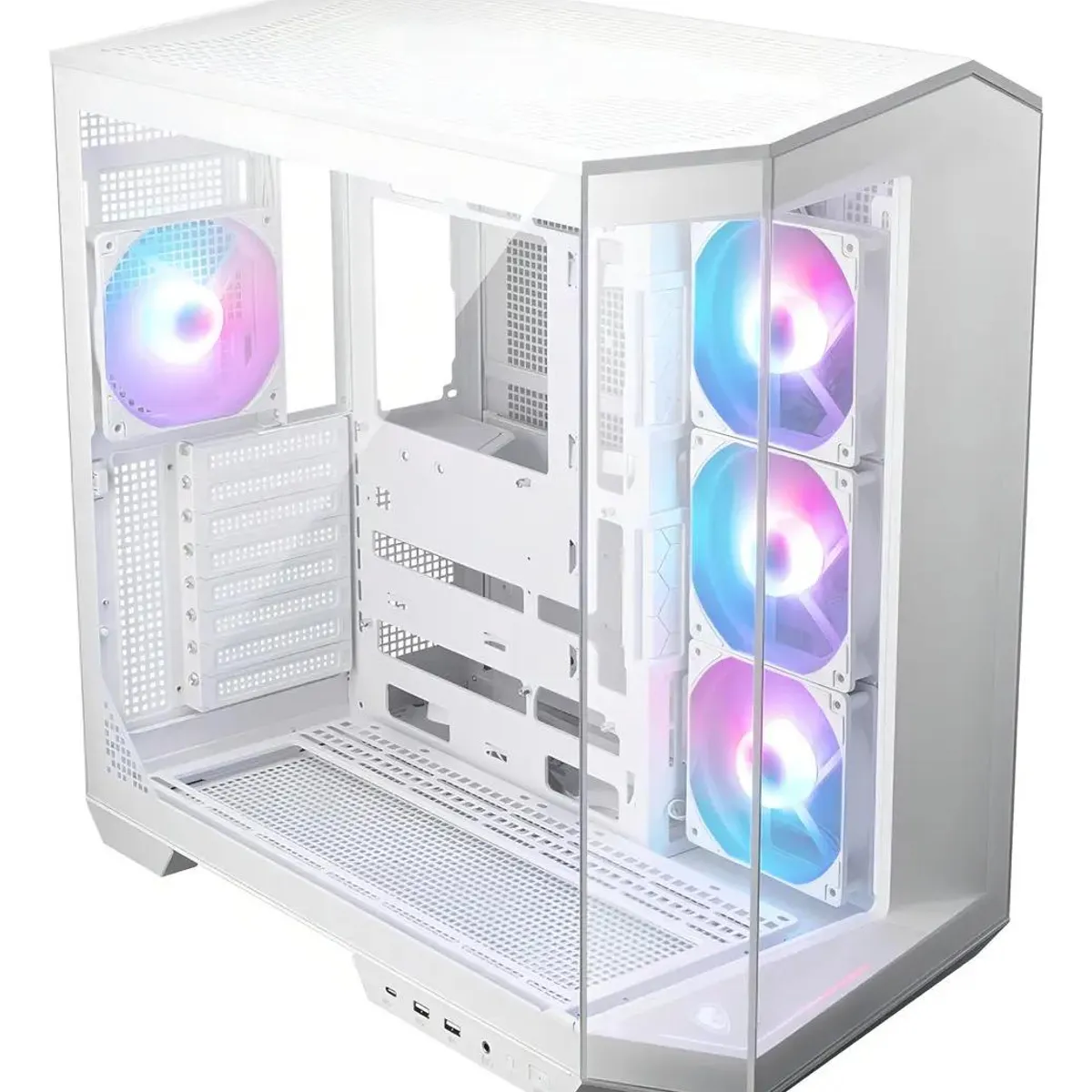 GENERICO - Gabinete Gamer ATX Blanco con 4 Ventiladores y USB-C