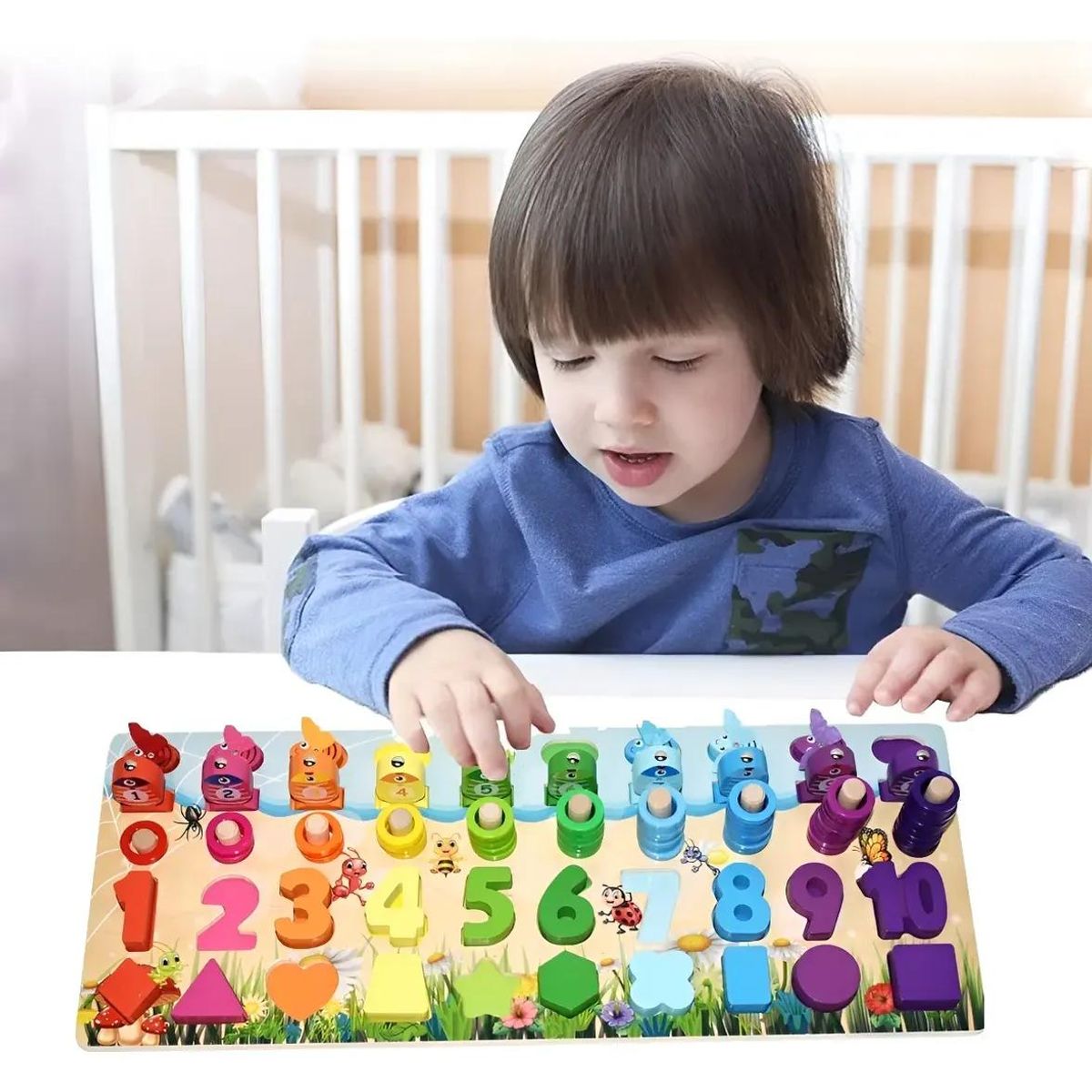 GENERICO - Juguete Didáctico de Madera Montessori Matemática Pesca