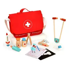 GENERICO - Kit Médico Infantil de Madera con 14 Accesorios
