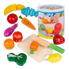 GENERICO - Set de Juguete para Cortar Frutas y Verduras de Madera