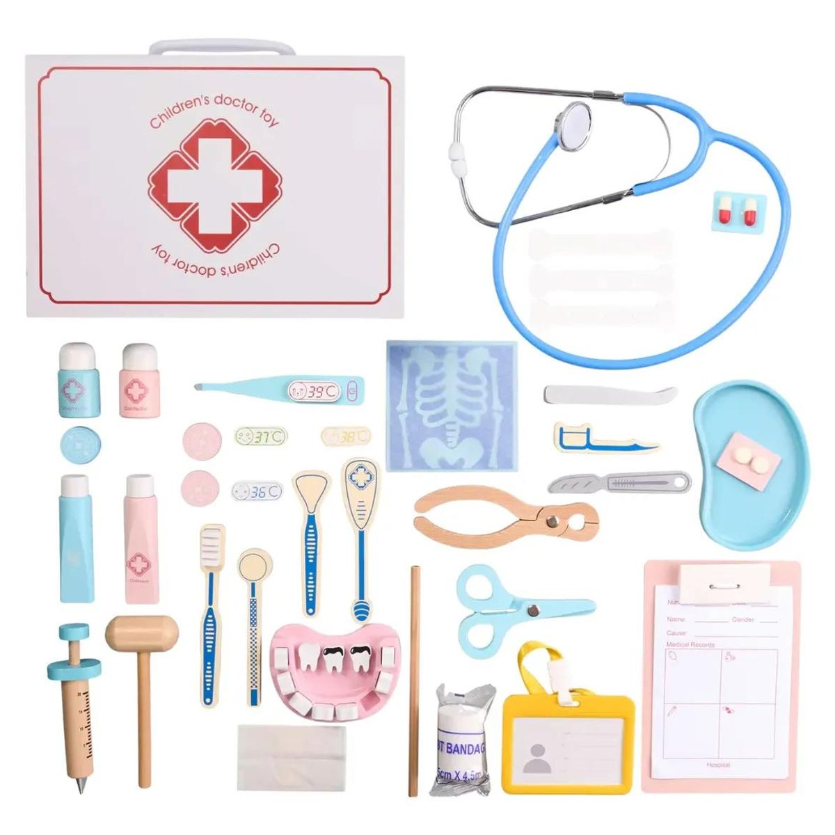 GENERICO - Set Médico Infantil de Madera con Maletín Educativo