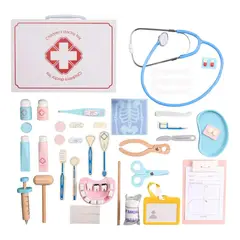 GENERICO - Set Médico Infantil de Madera con Maletín Educativo