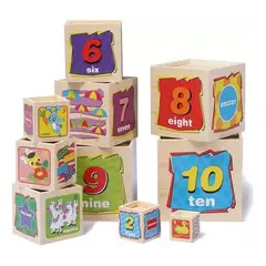 GENERICO - Torre de Cubos de Madera para Encaje Educativo