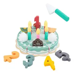 GENERICO - Torta de Cumpleaños Didáctica de Madera para Niños