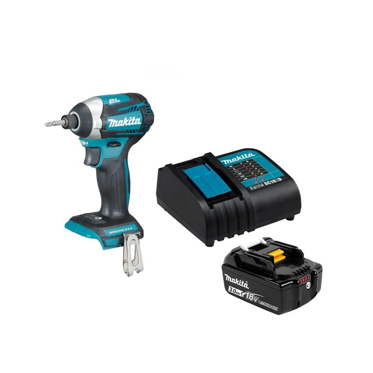 MAKITA - Atornillador Impacto 175 Nm Brushless 18v Makita Dtd154 (3 Ah)