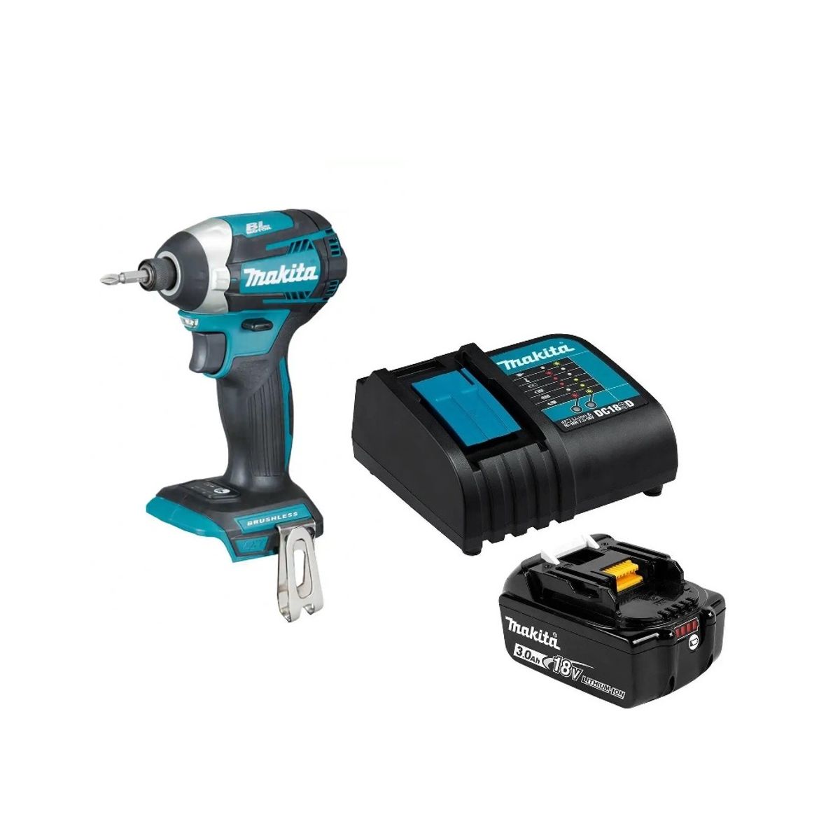 MAKITA - Atornillador Impacto 175 Nm Brushless 18v Makita Dtd154 (3 Ah)
