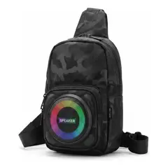 GENERICO - Parlante portátil Bluetooth recargable con luces RGB