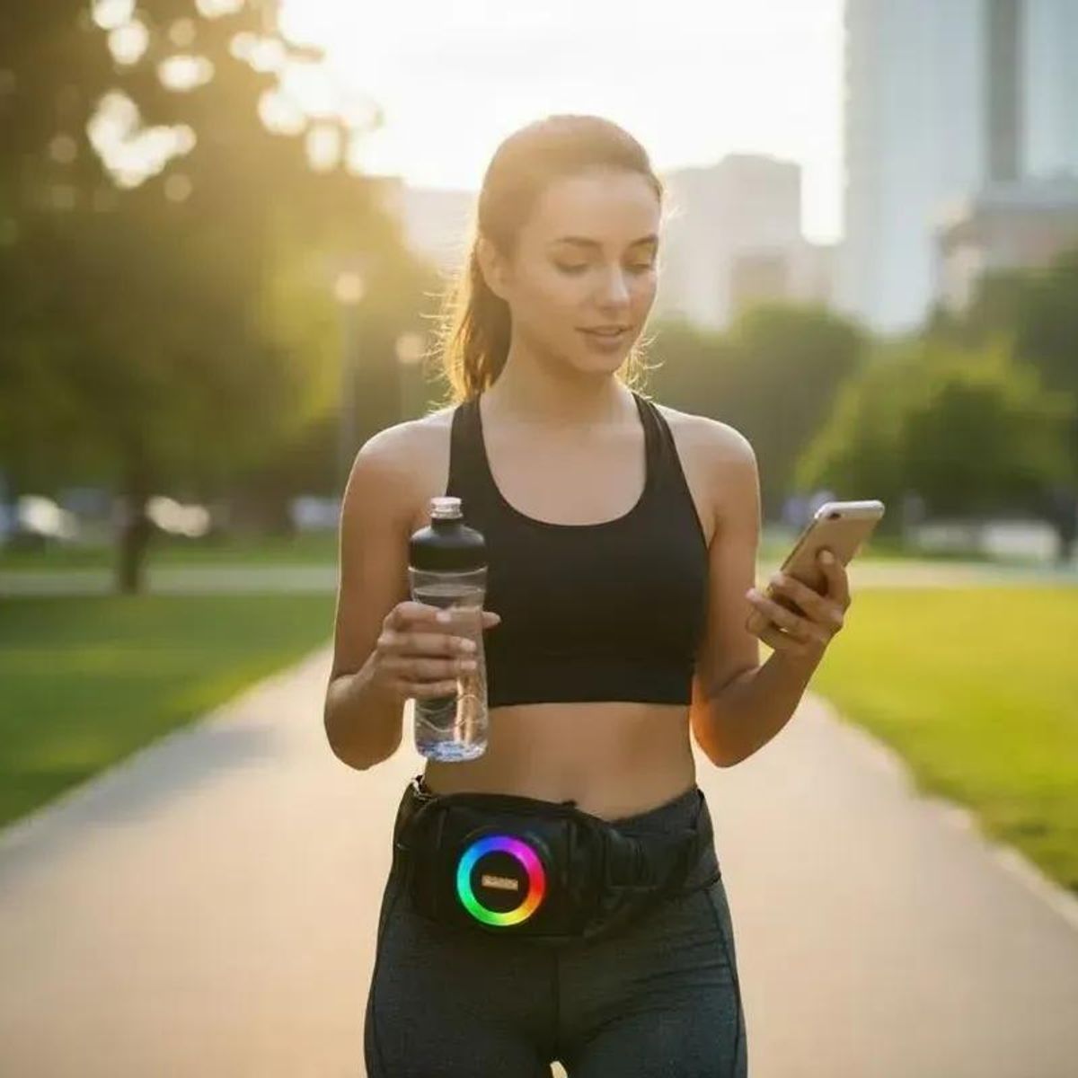 GENERICO - Parlante Bluetooth Portátil Recargable con Luz RGB