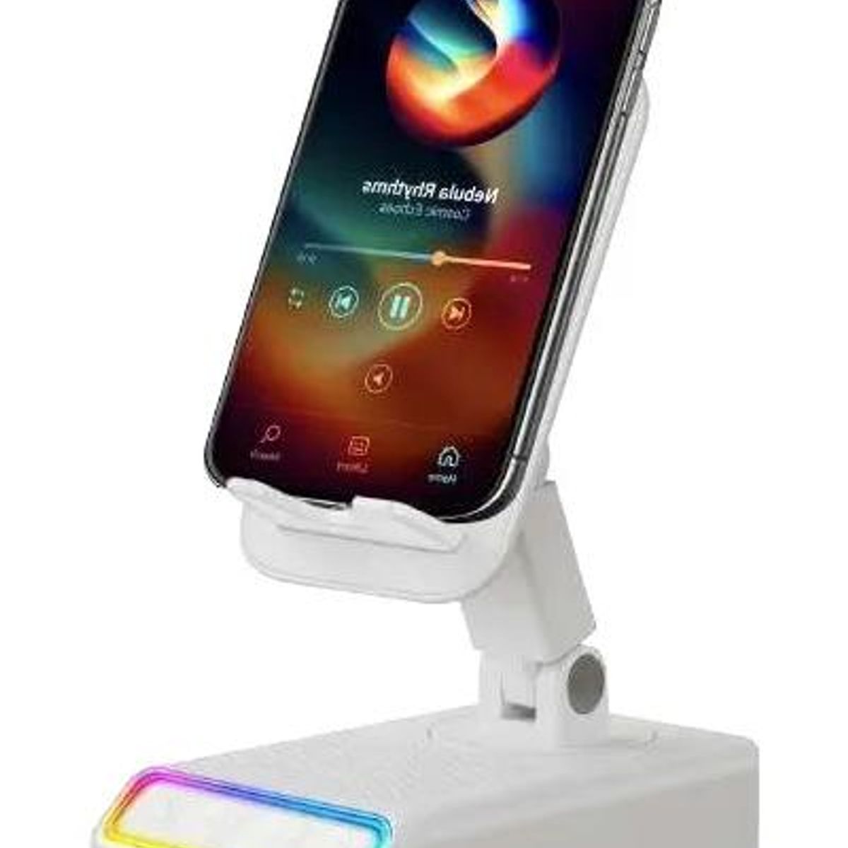 GENERICO - Parlante con Soporte Inducción Bass y Luz RGB Blanco