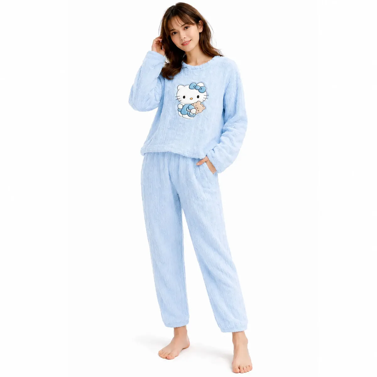 MAYORAL - Pijama Mujer Plush Trenzado Invierno Set Calido Pochacco - Gatito