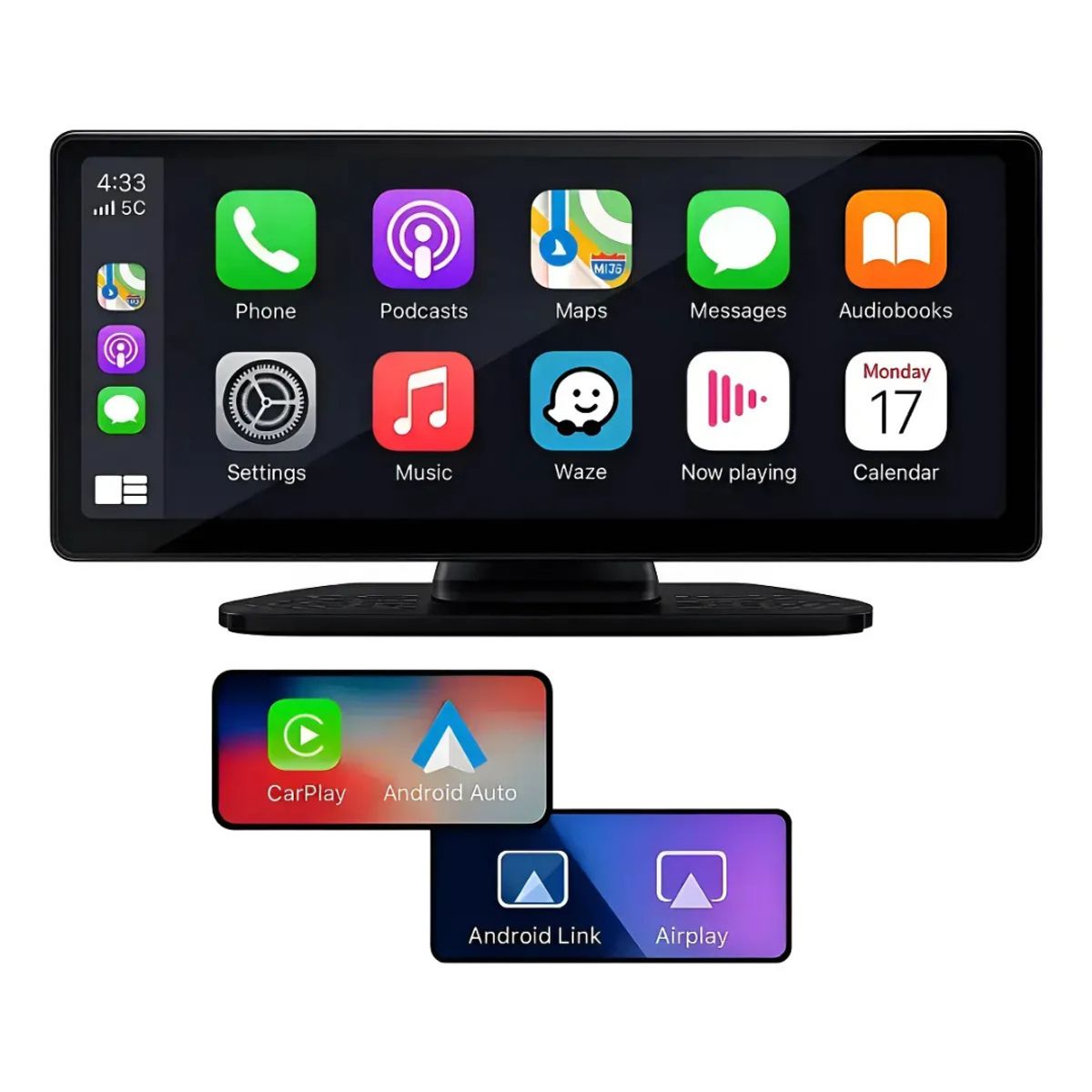 SHOP EHOME BAG - PANTALLA PORTÁTIL 10 CarPlay INALÁMBRICO CON CONTROL POR VOZ Y BLUETOOTH