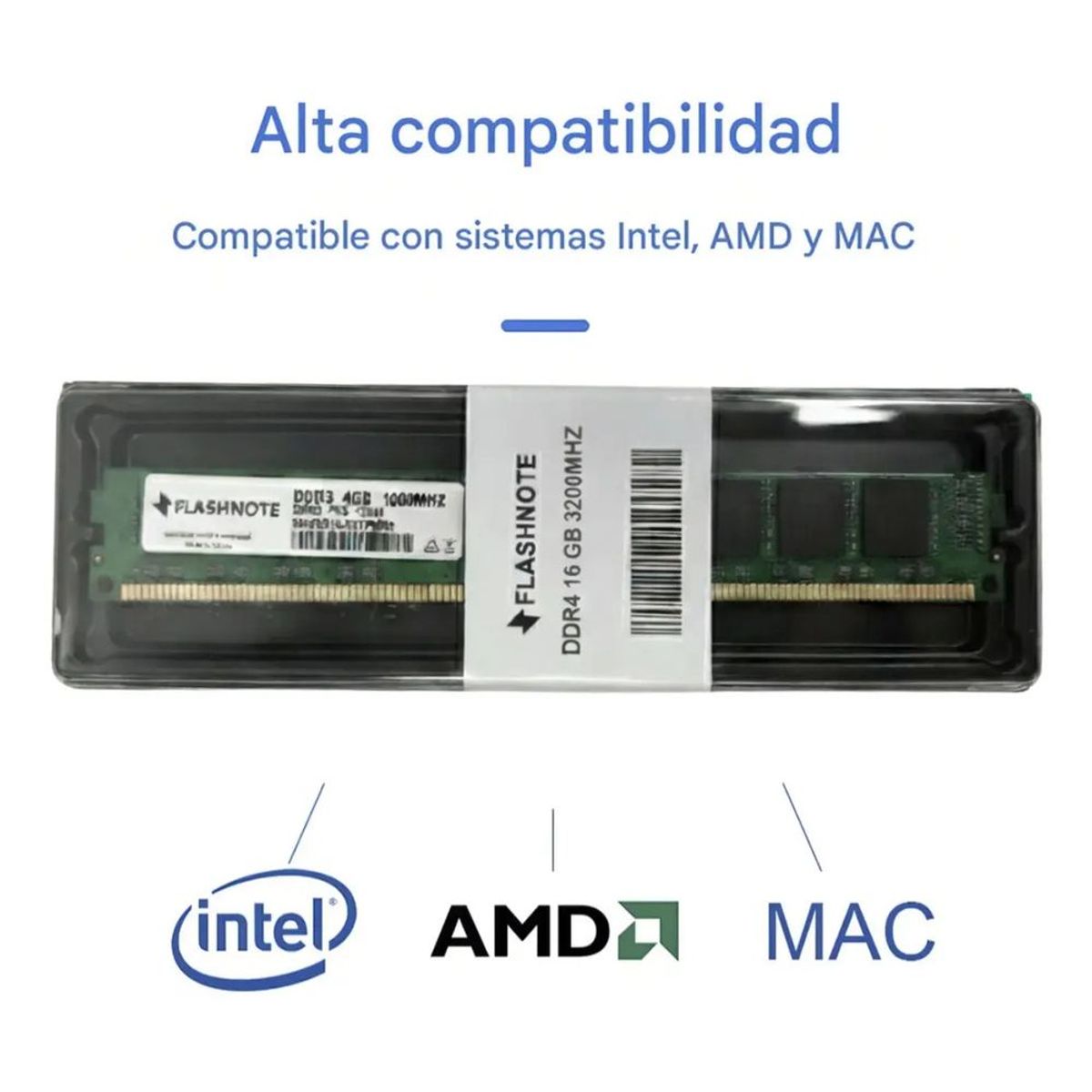 FLASHNOTE - Memoria Ram Flashnote Ddr4 16gb 3200mhz Dimm Gaming Intel Amd