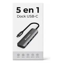 FLASHNOTE - Hub Adaptador Usb Tipo C Usb-c 5 En 1 Multipuerto Hdmi 4k 60hz Usb 3.0 Usb-c Pd 100w Carga