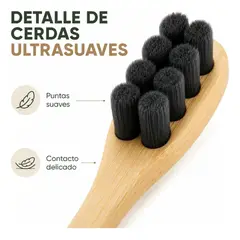 FLASHNOTE - Cepillo Dientes Bambu Owlife Cerdas Nano Ultrasuave Encias Sensibles Biodegradable Libre Bpa Ecologi