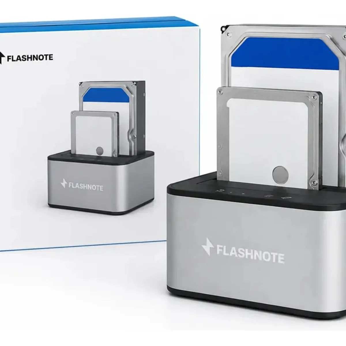 FLASHNOTE - Docking Station Flashnote Dock Base Disco Duro 2.5 3.5 Pulgadas Sata Usb 3.0 Dual Doble Bahia Slots