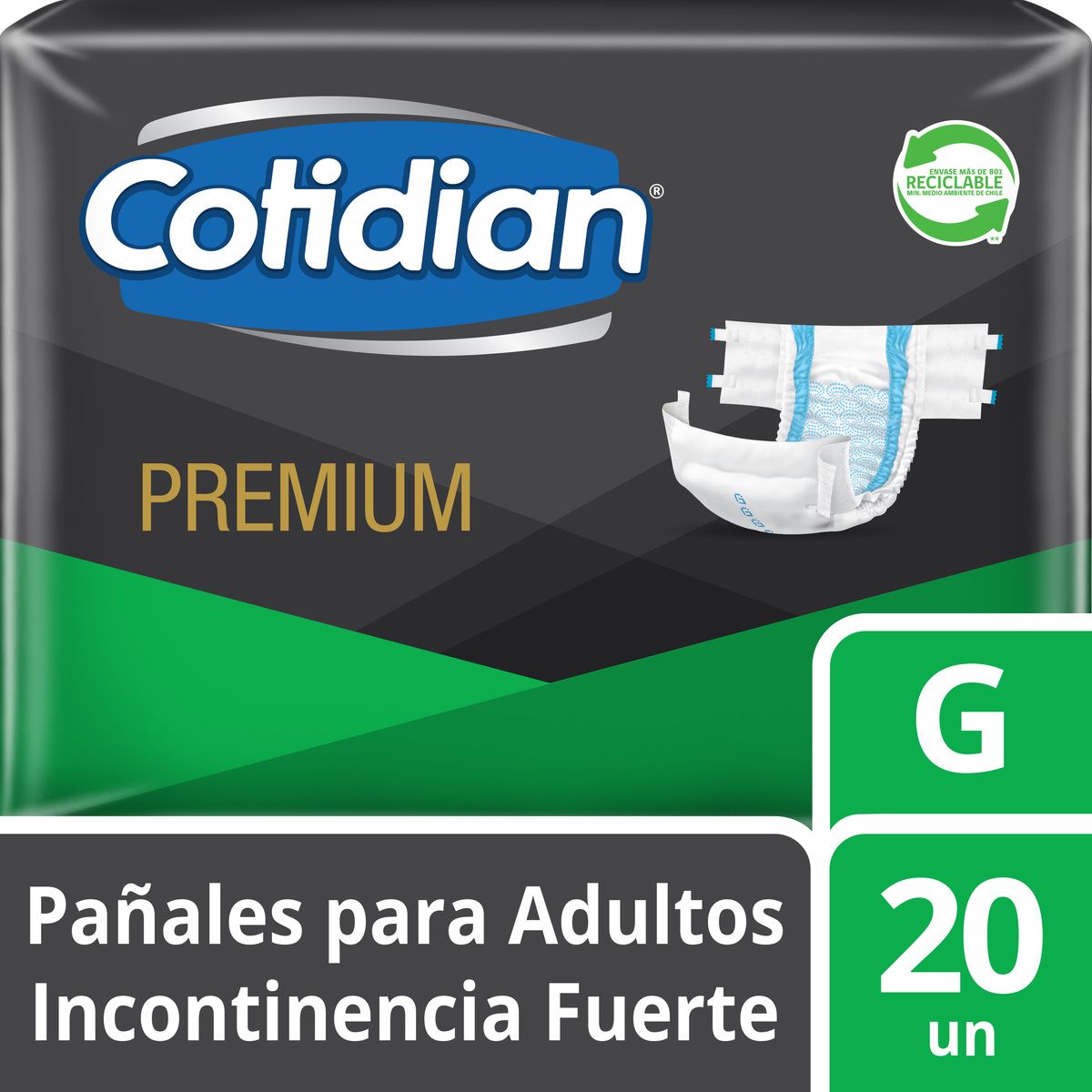 COTIDIAN - Pañales Adulto Cotidian Premium Incontinencia Fuerte 20 un G